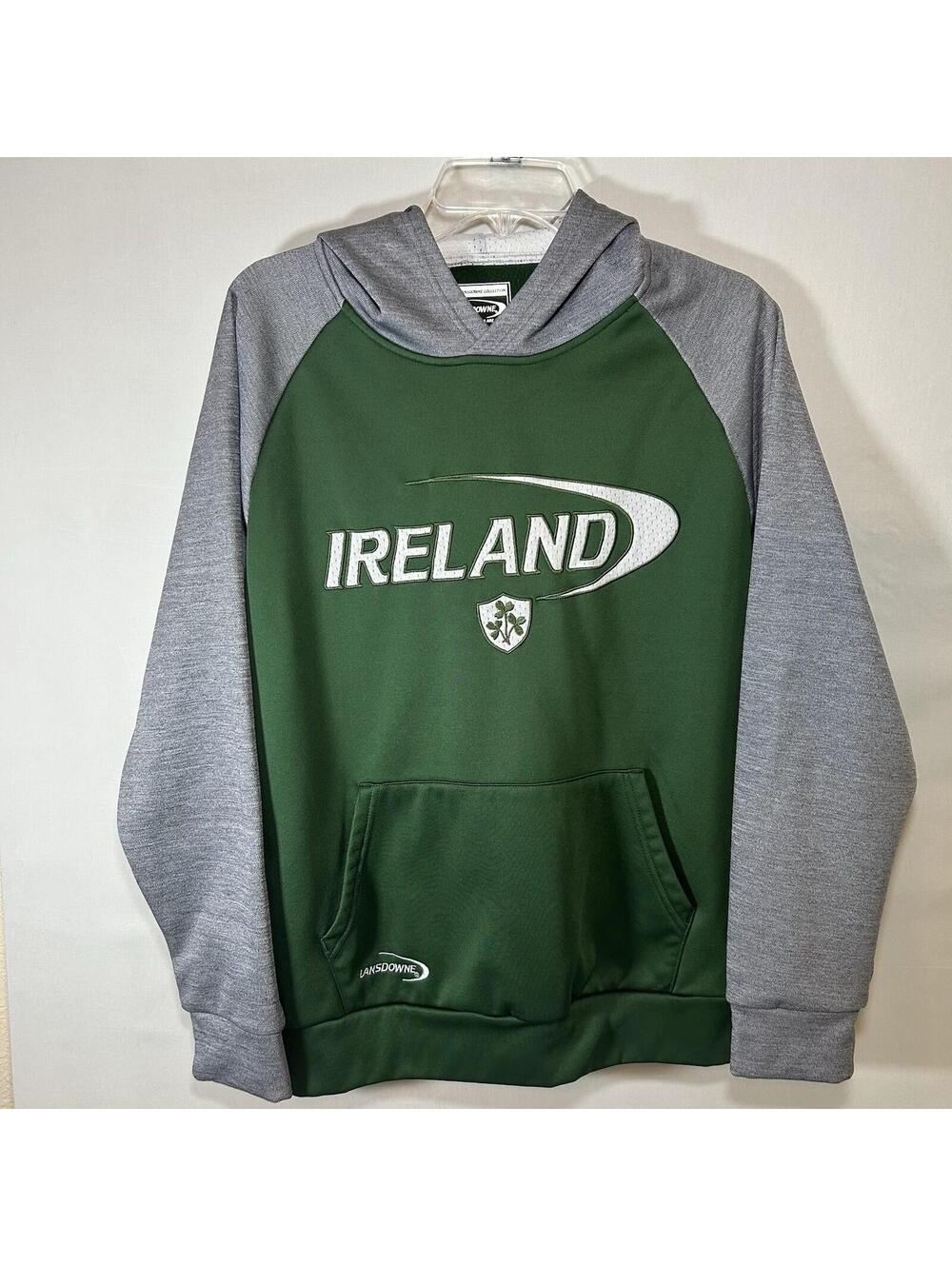 Ireland Hoodie by Lansdowne Men’s Size XL Hunter Green/Gray